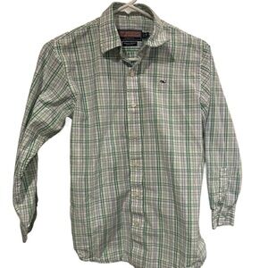 EUC BOYS VINEYARD VINES WHALE SHIRT LIGHT BLUE AND GREEN  SIZE M (12-14)